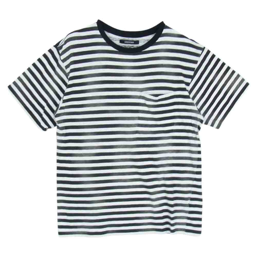 MINEDENIM マインデニム 22SS 2206-6001-07-M2 Hazy Border 掠れ ボーダー 半袖Tシャツ ブラック系 M【中古】
