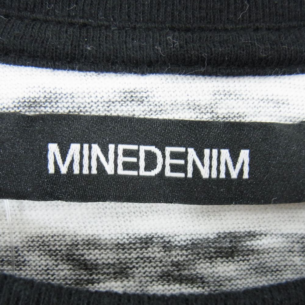 MINEDENIM マインデニム 22SS 2206-6001-07-M2 Hazy Border 掠れ ボーダー 半袖Tシャツ ブラック系 M【中古】