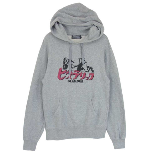 HYSTERIC GLAMOUR ヒステリックグラマー 02231CF06 ルクア 大阪 限定 ヒステリック GLAMOUR ロゴ ガール プリント プルオーバー パーカー グレー系 S【中古】