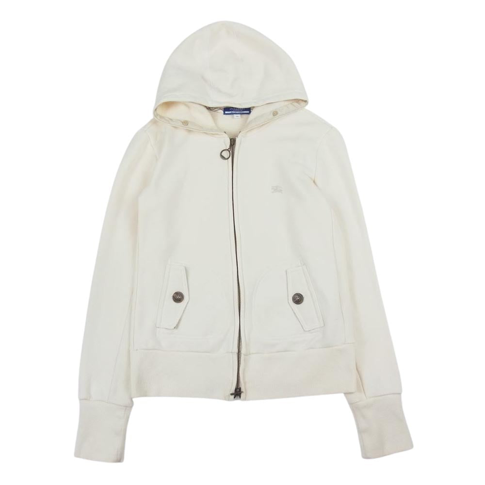 BURBERRY BLUE LABEL バーバリーブルーレーベル FAF34-684-02 ジップアップ スウェット パーカー オフホワイト系 38【中古】