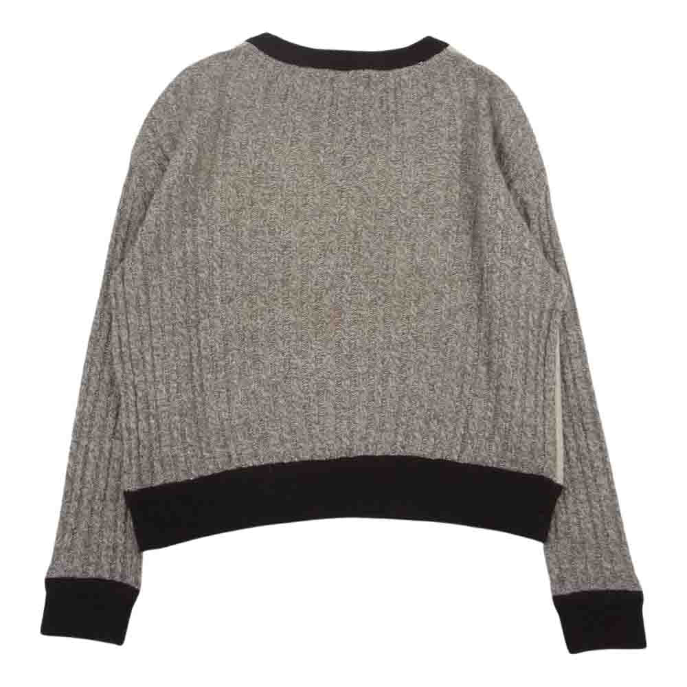 BURBERRY BLUE LABEL バーバリーブルーレーベル E1N26-628-03 シルク アルパカ混 切替し ウール ニット ベージュ系 38【中古】
