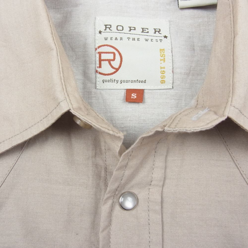ローパー 長袖 ネイティブ柄 ウエスタン シャツ ベージュ系 ブルー系 S【中古】