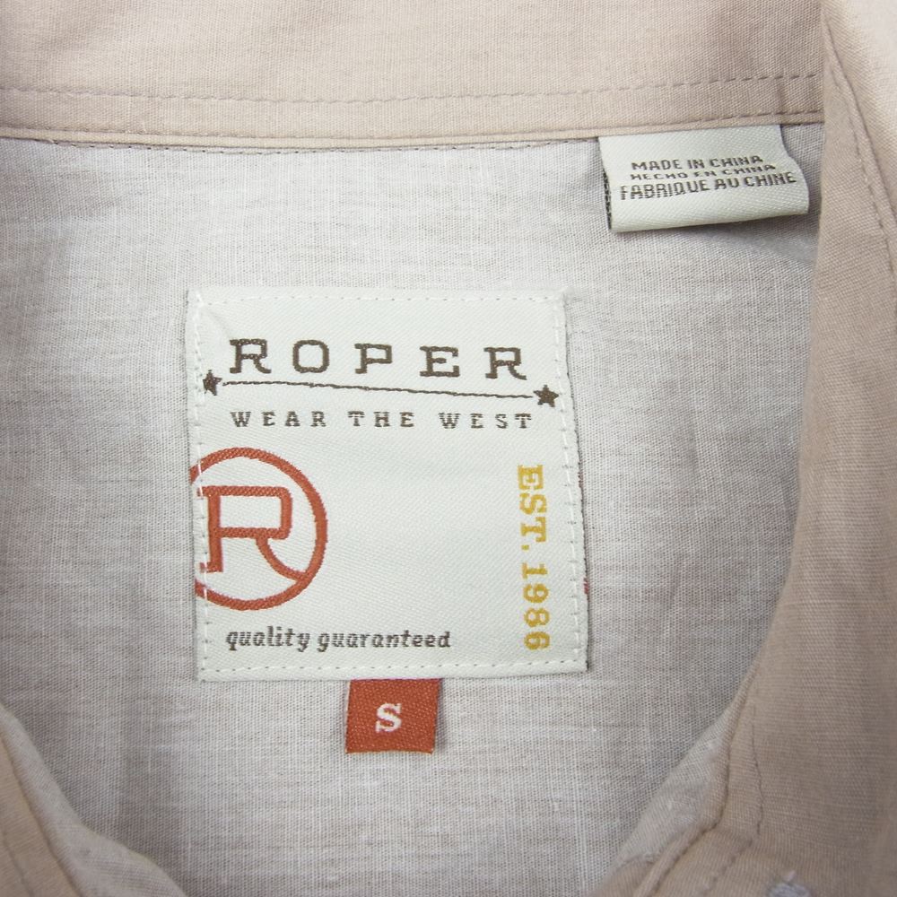 ローパー 長袖 ネイティブ柄 ウエスタン シャツ ベージュ系 ブルー系 S【中古】