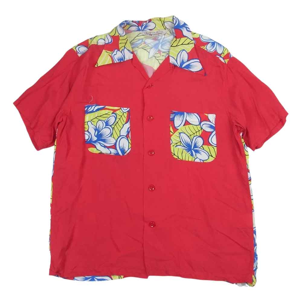 SUN SURF サンサーフ SS38423  SPECIAL EDITION スペシャルエディション ARTVOGUE HULA GIRL フラガール レーヨン ハワイアン アロハ シャツ レッド系 M【中古】