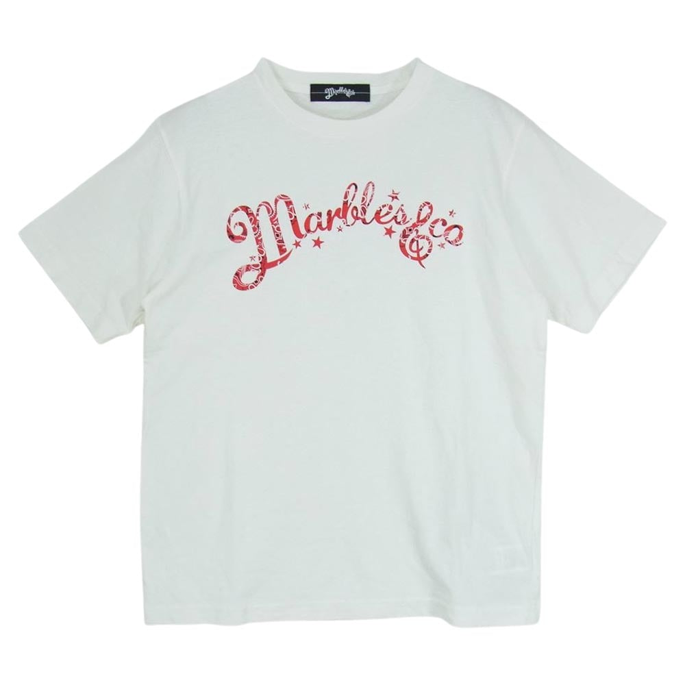MARBLES マーブルズ MST-A19ZZ04 バンダナ ロゴ 半袖 Tシャツ ホワイト系 S【中古】
