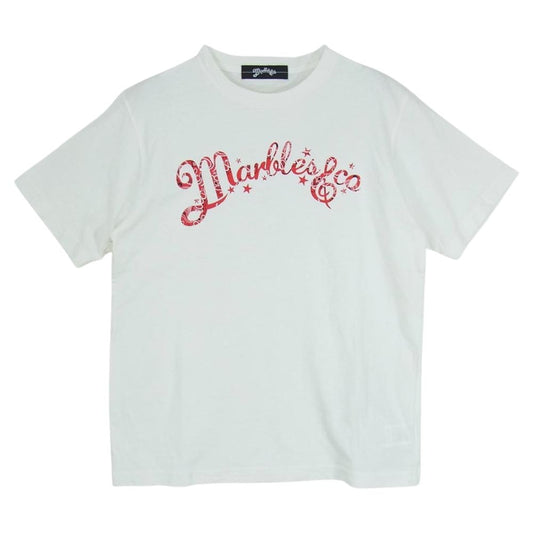 MARBLES マーブルズ MST-A19ZZ04 バンダナ ロゴ 半袖 Tシャツ ホワイト系 S【中古】