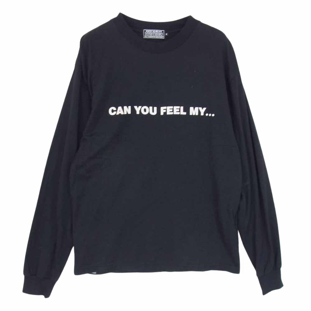 HYSTERIC GLAMOUR ヒステリックグラマー 22AW 02223CL12 LOVE BUZZ CAN YOU FEEL MY ハート バック ロゴ プリント 長袖 Tシャツ ブラック系 S【中古】