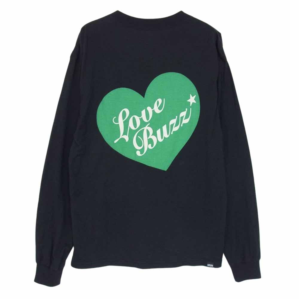 HYSTERIC GLAMOUR ヒステリックグラマー 22AW 02223CL12 LOVE BUZZ CAN YOU FEEL MY ハート バック ロゴ プリント 長袖 Tシャツ ブラック系 S【中古】