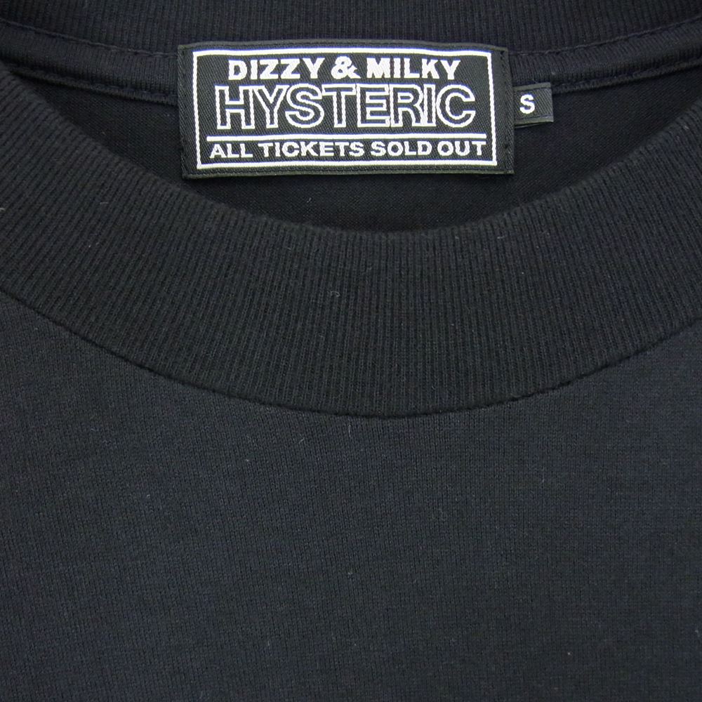 HYSTERIC GLAMOUR ヒステリックグラマー 22AW 02223CL12 LOVE BUZZ CAN YOU FEEL MY ハート バック ロゴ プリント 長袖 Tシャツ ブラック系 S【中古】