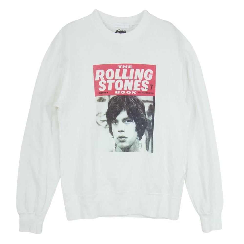 HYSTERIC GLAMOUR ヒステリックグラマー 06201CS01 THEE XXX トリプルエックス THE ROLLING STONES ザ ローリング ストーンズ プリント スウェット ホワイト系 S【中古】