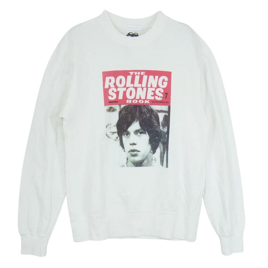 HYSTERIC GLAMOUR ヒステリックグラマー 06201CS01 THEE XXX トリプルエックス THE ROLLING STONES ザ ローリング ストーンズ プリント スウェット ホワイト系 S【中古】