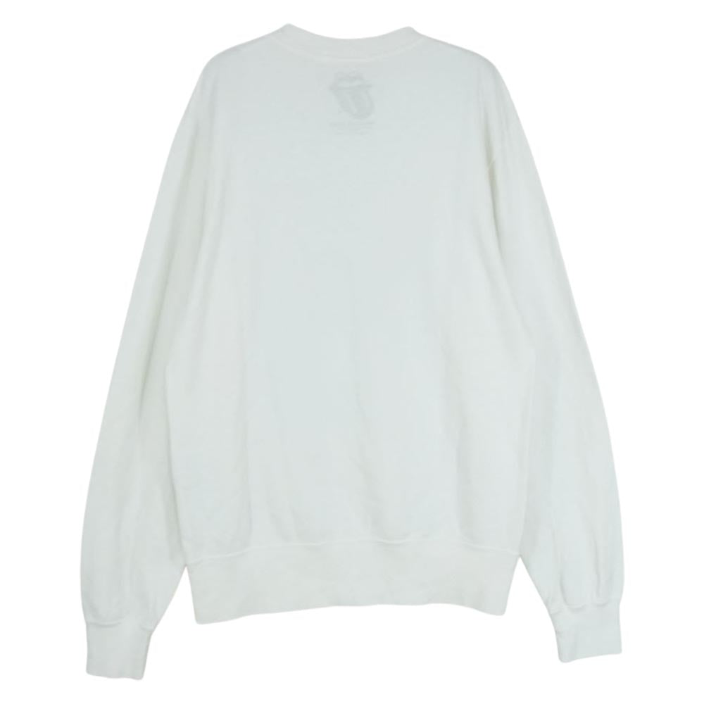 HYSTERIC GLAMOUR ヒステリックグラマー 06201CS01 THEE XXX トリプルエックス THE ROLLING STONES ザ ローリング ストーンズ プリント スウェット ホワイト系 S【中古】