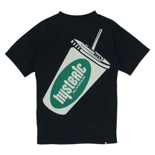 HYSTERIC GLAMOUR ヒステリックグラマー 21SS 02212CT11 SOFT DRINK ソフトドリンク プリント 半袖 Tシャツ ブラック系 S【中古】