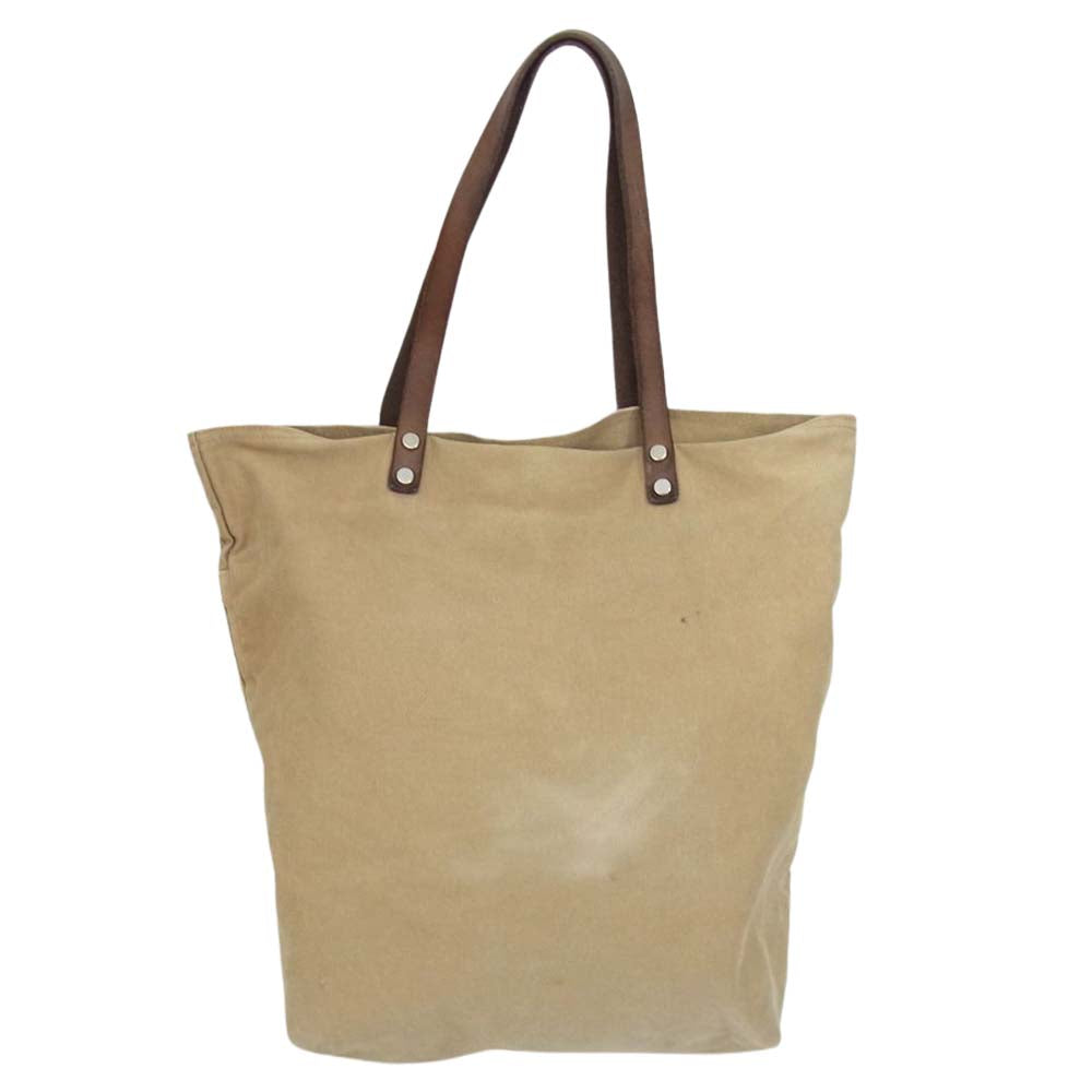 DSQUARED2 ディースクエアード パッチワーク レザー キャンバス トート バック ベージュ系【中古】
