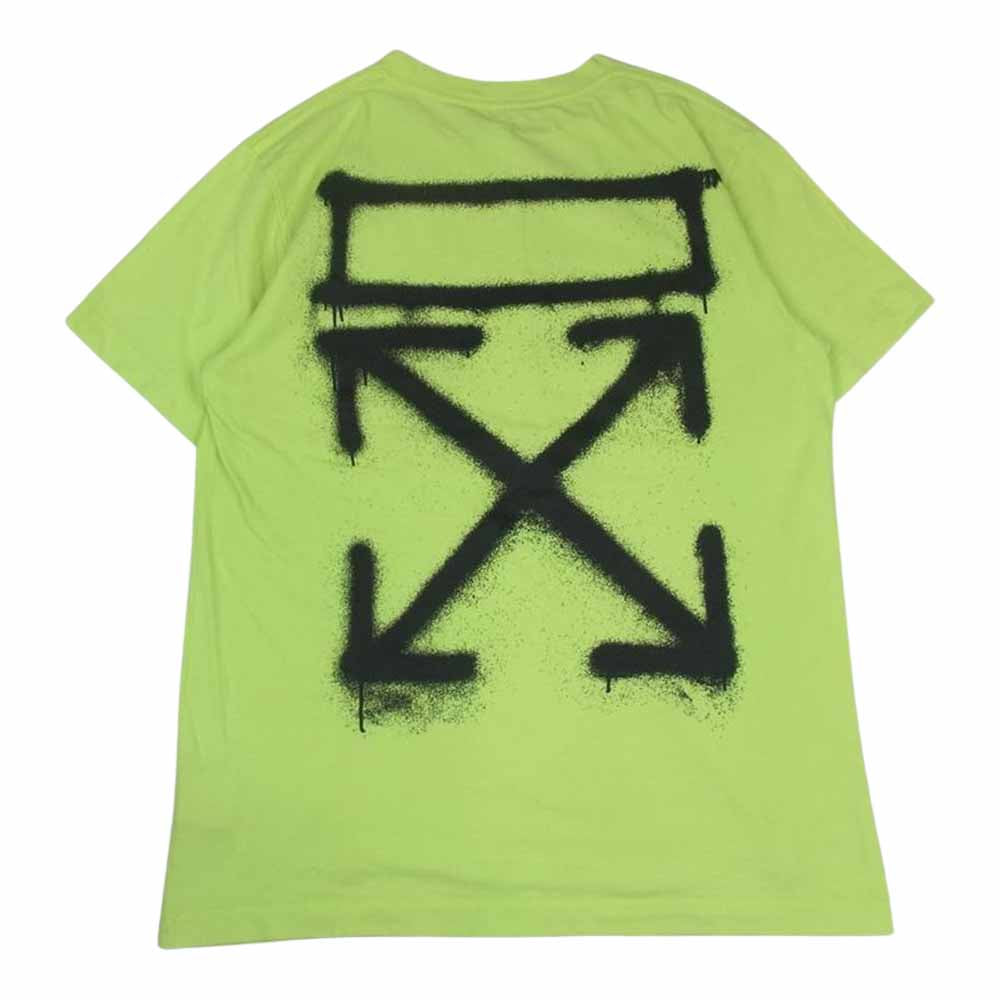 OFF-WHITE オフホワイト 20SS OMAA027R20185015 SPRAY PAINTING スプレー プリンティング プリント アロー Tシャツ グリーン系 XL【中古】