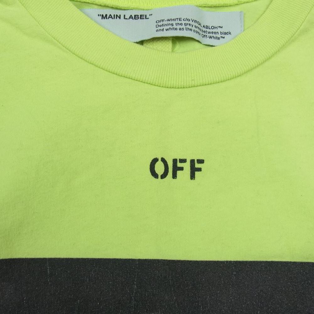 OFF-WHITE オフホワイト 20SS OMAA027R20185015 SPRAY PAINTING スプレー プリンティング プリント アロー Tシャツ グリーン系 XL【中古】