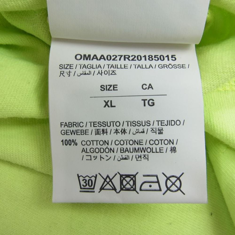 OFF-WHITE オフホワイト 20SS OMAA027R20185015 SPRAY PAINTING スプレー プリンティング プリント アロー Tシャツ グリーン系 XL【中古】