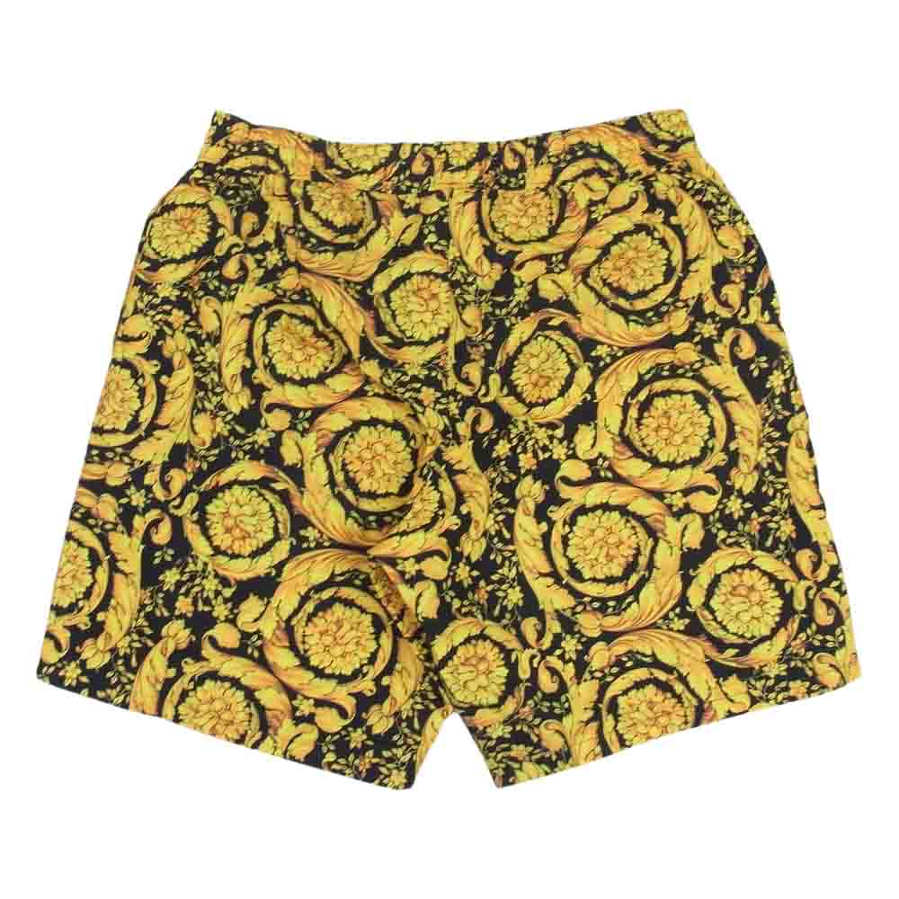 VERSACE ヴェルサーチ ABU05021 バロッコ スイム ショート パンツ 水着 ブラック系 イエロー系 5【美品】【中古】
