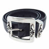 CHROME HEARTS クロムハーツ（原本有） 1.5 OJT 3PC 3ピース スクエアバックル レザー ベルト シルバー系 ブラック系 36【中古】