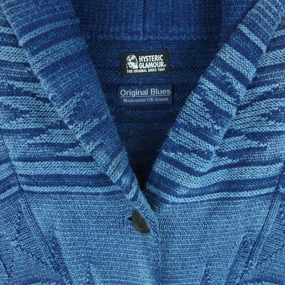 HYSTERIC GLAMOUR ヒステリックグラマー 01183ND02 ORIGINAL BLUES オリジナル ブルーズ SKULL CHIMAYO スカル ガウン ニット インディゴブルー系 FREE【中古】