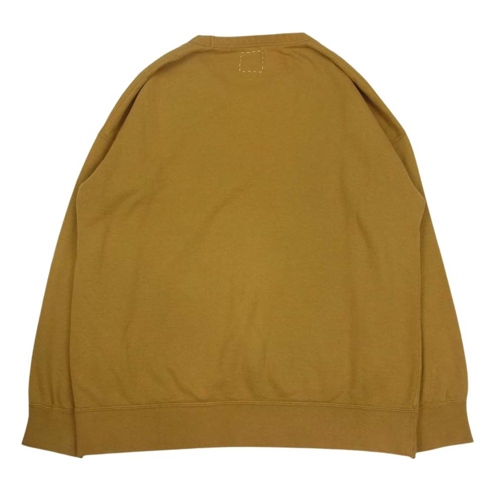 VISVIM ビズビム 18SS  118105010017 JUMBO SWEAT CREW L/S VEGGIE DYE ジャンボ スウェット クルー マスタード系 3【美品】【中古】