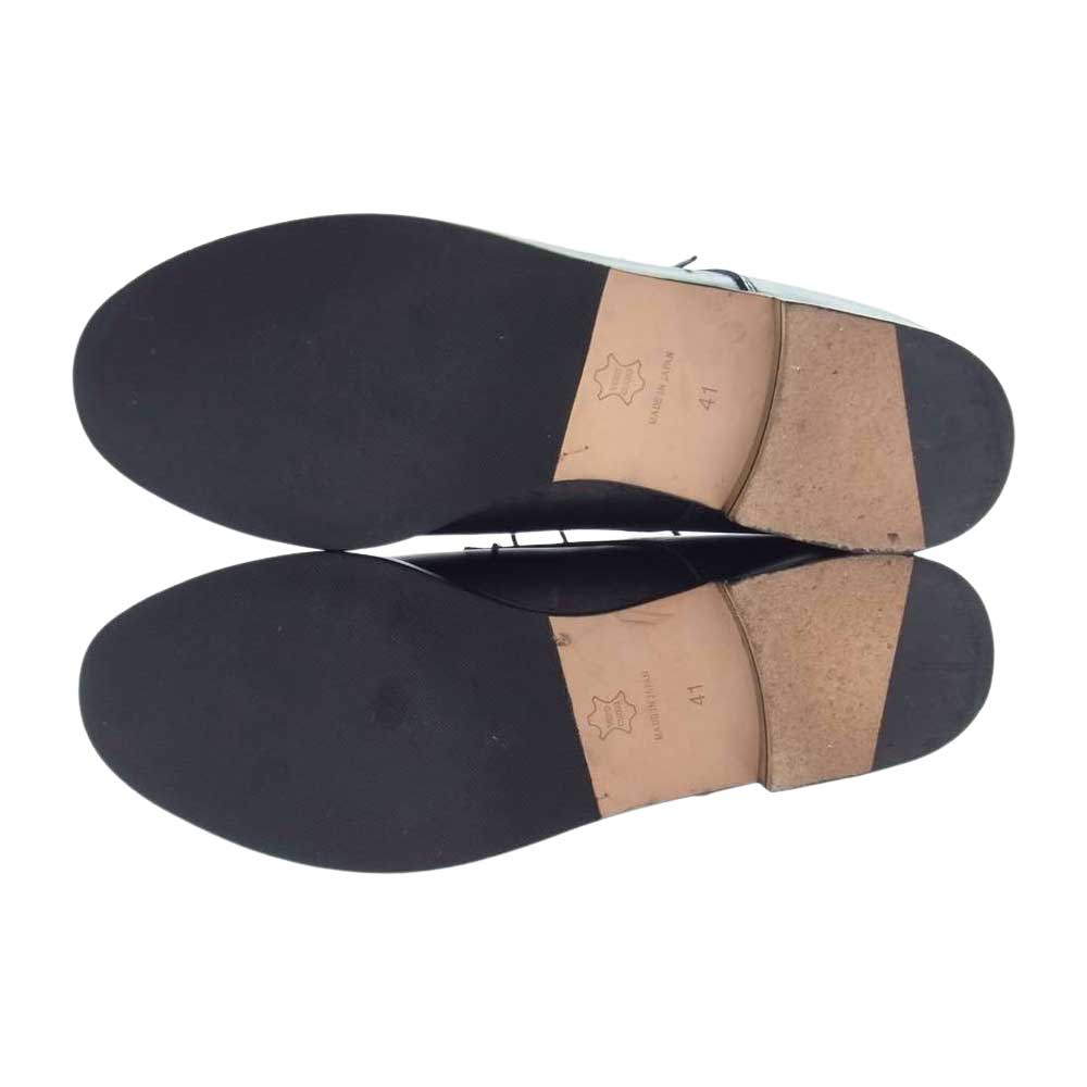 PADRONE パドローネ PU7358-2001-11C DERBY PLAIN TOE SHOES JACK ヌメキップレザー フルベジタブル鞣し プレーントゥ ダービー ビジネスシューズ ブラック系 41【中古】