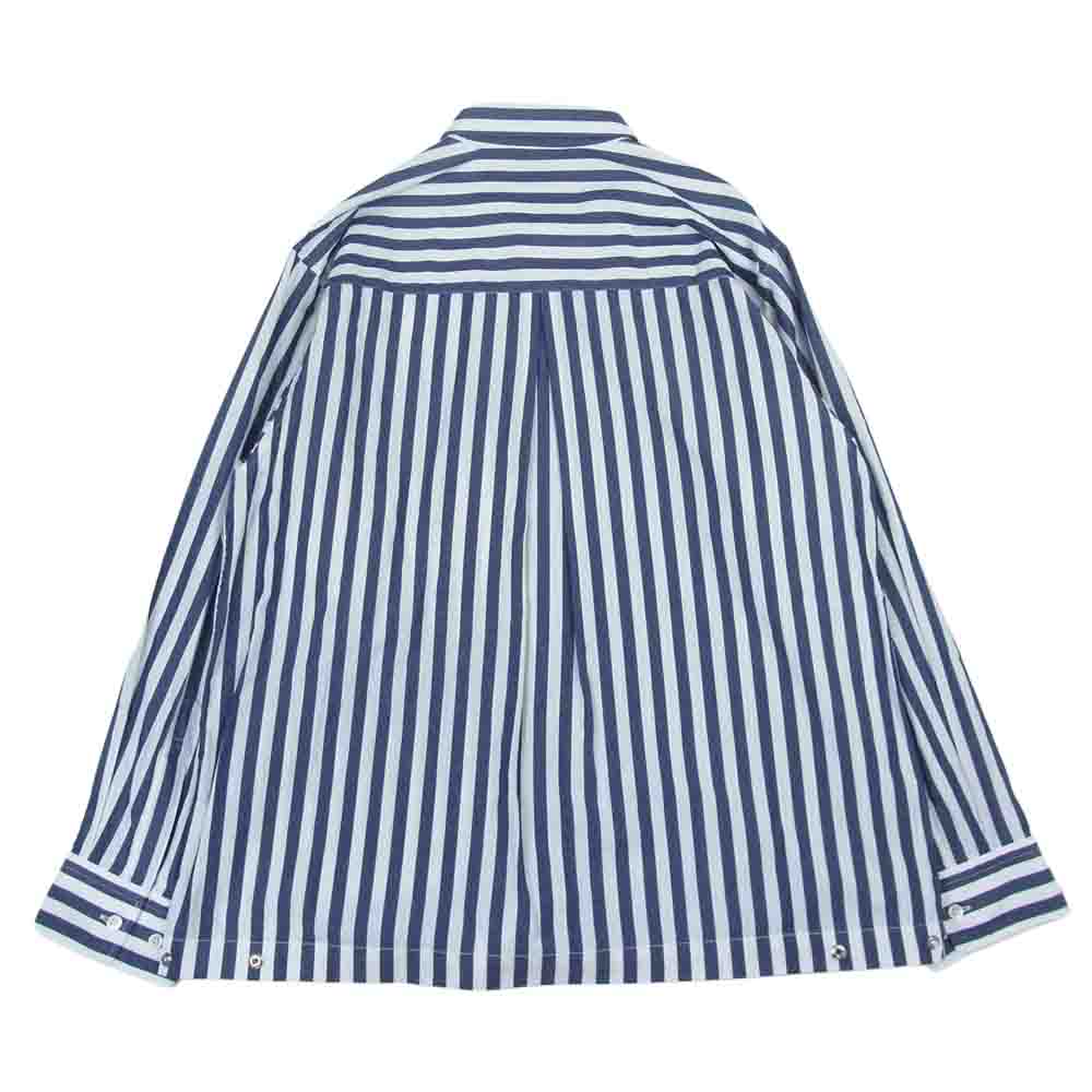 ZUCCa ズッカ CZ06-FJ530 ストライプ 切替 ドッキング 長袖 Tシャツ ネイビー系 ホワイト系 S【中古】