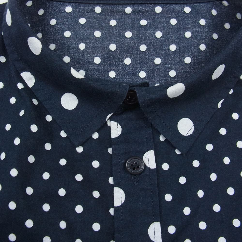 Yohji Yamamoto ヨウジヤマモト YT-B20-811 Y's ワイズ ドット ショートスリーブ クロップド オーバーサイズ 半袖 シャツ ネイビー系 1【中古】