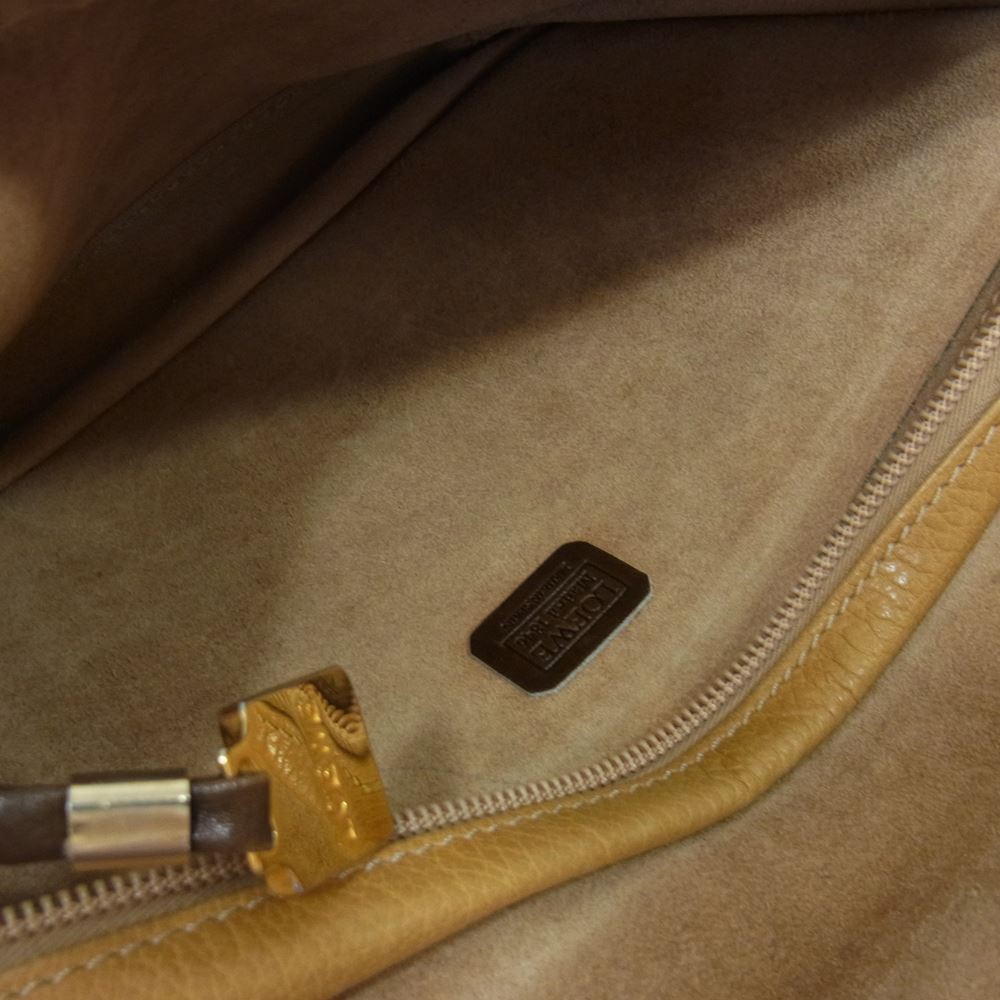 LOEWE ロエベ レザー クラッチ セカンド バック ブラウン系【中古】