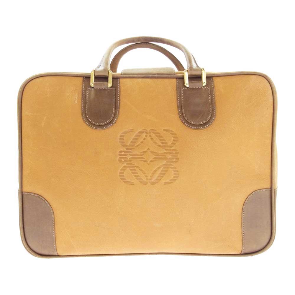 LOEWE ロエベ アナグラム ボストン トラベルバッグ ブラウン系【中古】