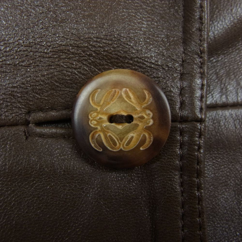 LOEWE ロエベ  アナグラム ロゴ ボタン ラムレザー コート