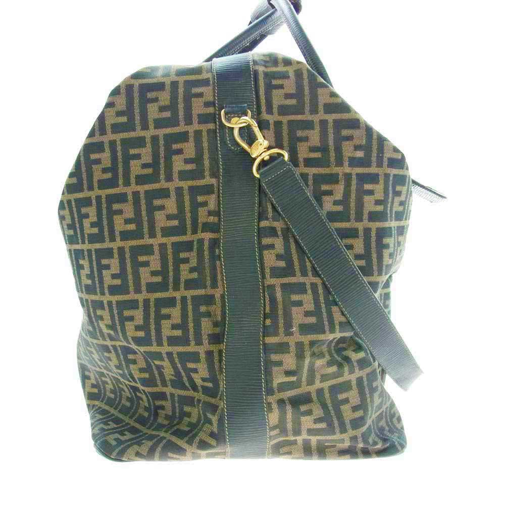 FENDI フェンディ ズッカ柄 ボストン トラベル ショルダー バッグ ブラウン系【中古】
