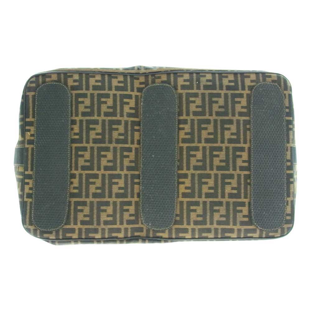 FENDI フェンディ ズッカ柄 ボストン トラベル ショルダー バッグ ブラウン系【中古】