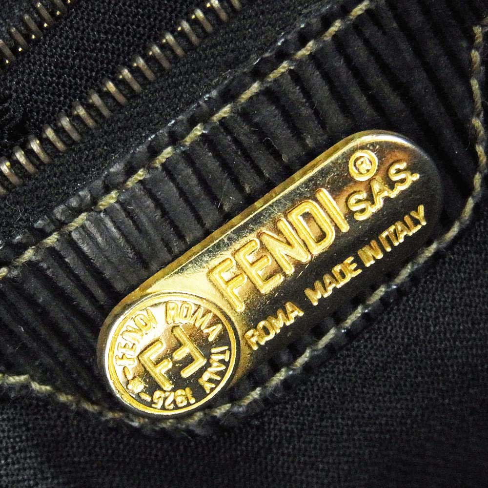 FENDI フェンディ ズッカ柄 ボストン トラベル ショルダー バッグ ブラウン系【中古】