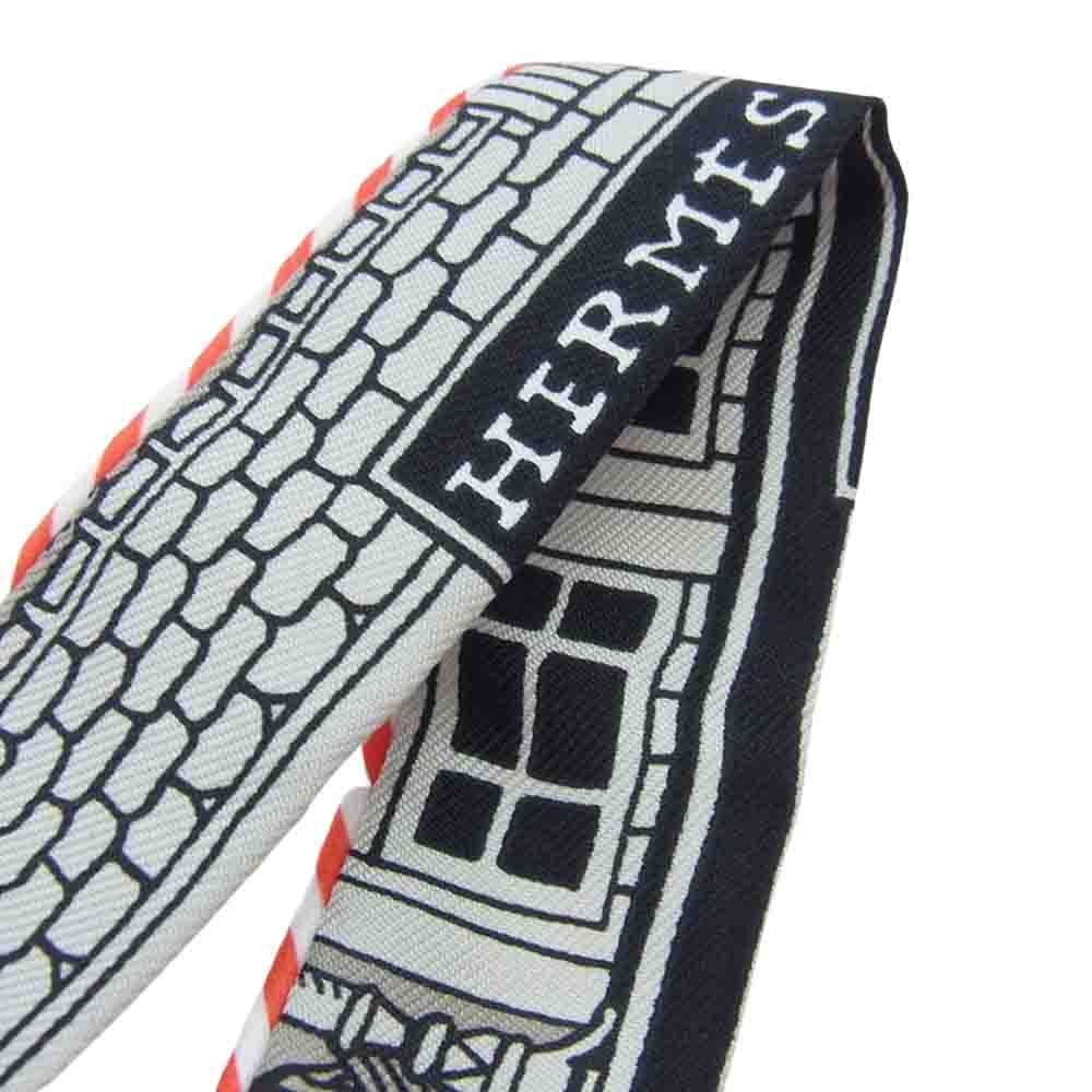 HERMES エルメス paris station ツイリー ツイリードール キャンディ パリステーション ブラッシュ ブルーグリス シルク100％ スカーフ ライトチャコール【極上美品】【中古】