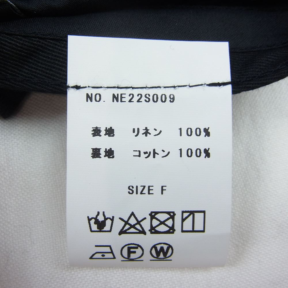 ニューアイ 22SS NE22S009 リネン キャップ ブラック系 F【美品】【中古】