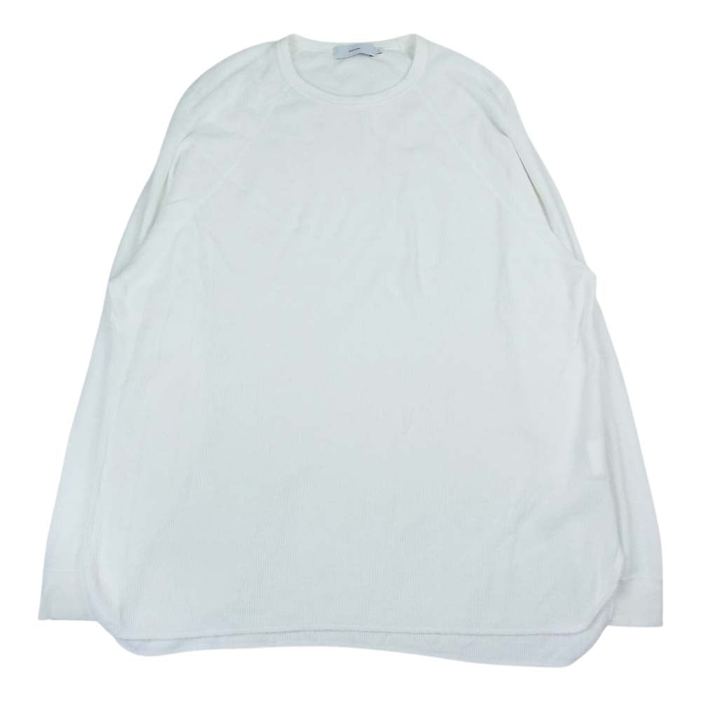 GRAPHPAPER グラフペーパー 23SS GU231-70317B Waffle L/S Crew Neck Tee ワッフル クルーネック 長袖 Tシャツ ホワイト系 2【美品】【中古】