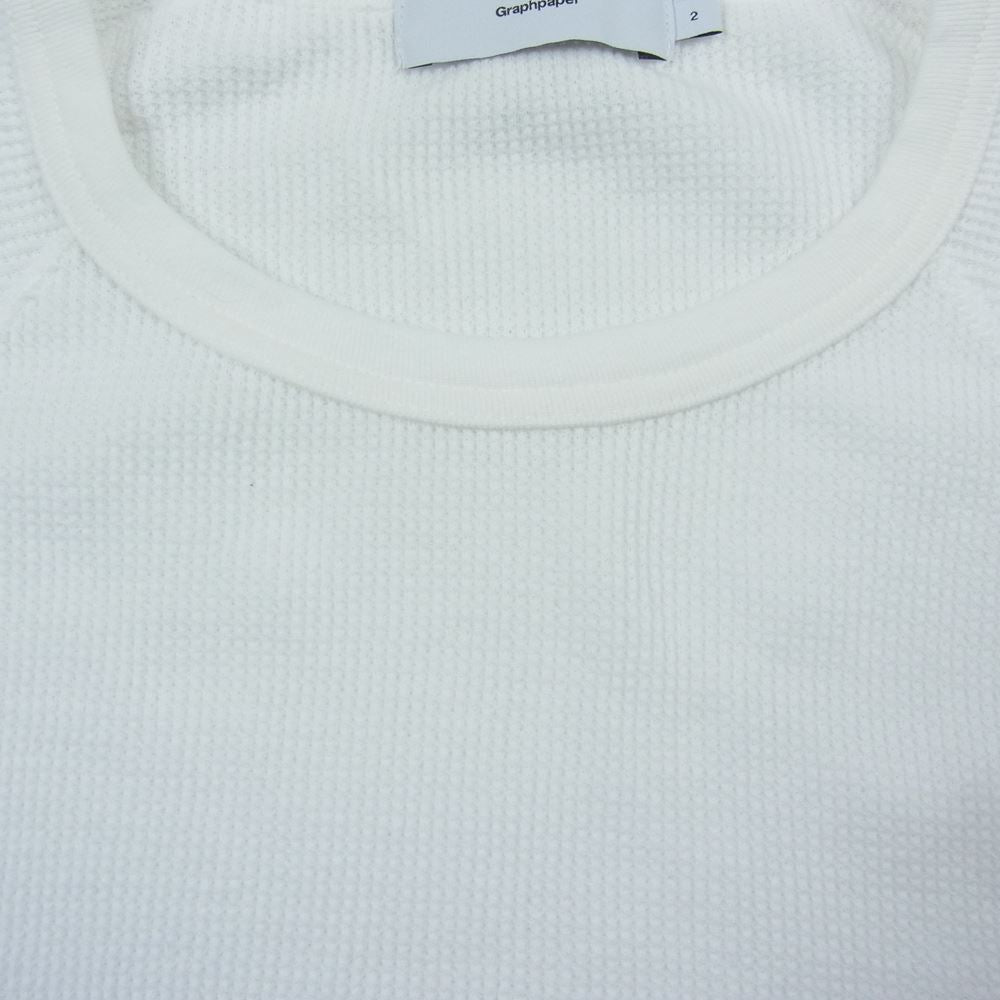 GRAPHPAPER グラフペーパー 23SS GU231-70317B Waffle L/S Crew Neck Tee ワッフル クルーネック 長袖 Tシャツ ホワイト系 2【美品】【中古】