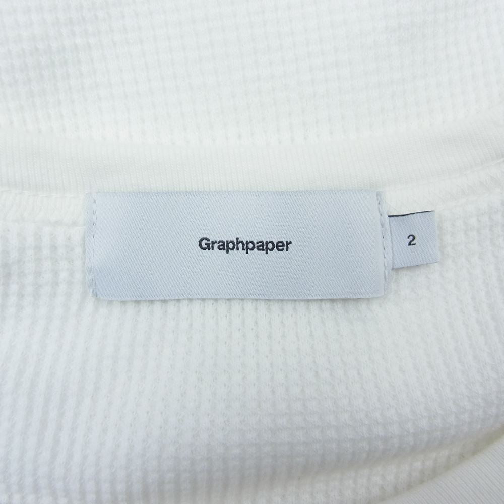 GRAPHPAPER グラフペーパー 23SS GU231-70317B Waffle L/S Crew Neck Tee ワッフル クルーネック 長袖 Tシャツ ホワイト系 2【美品】【中古】