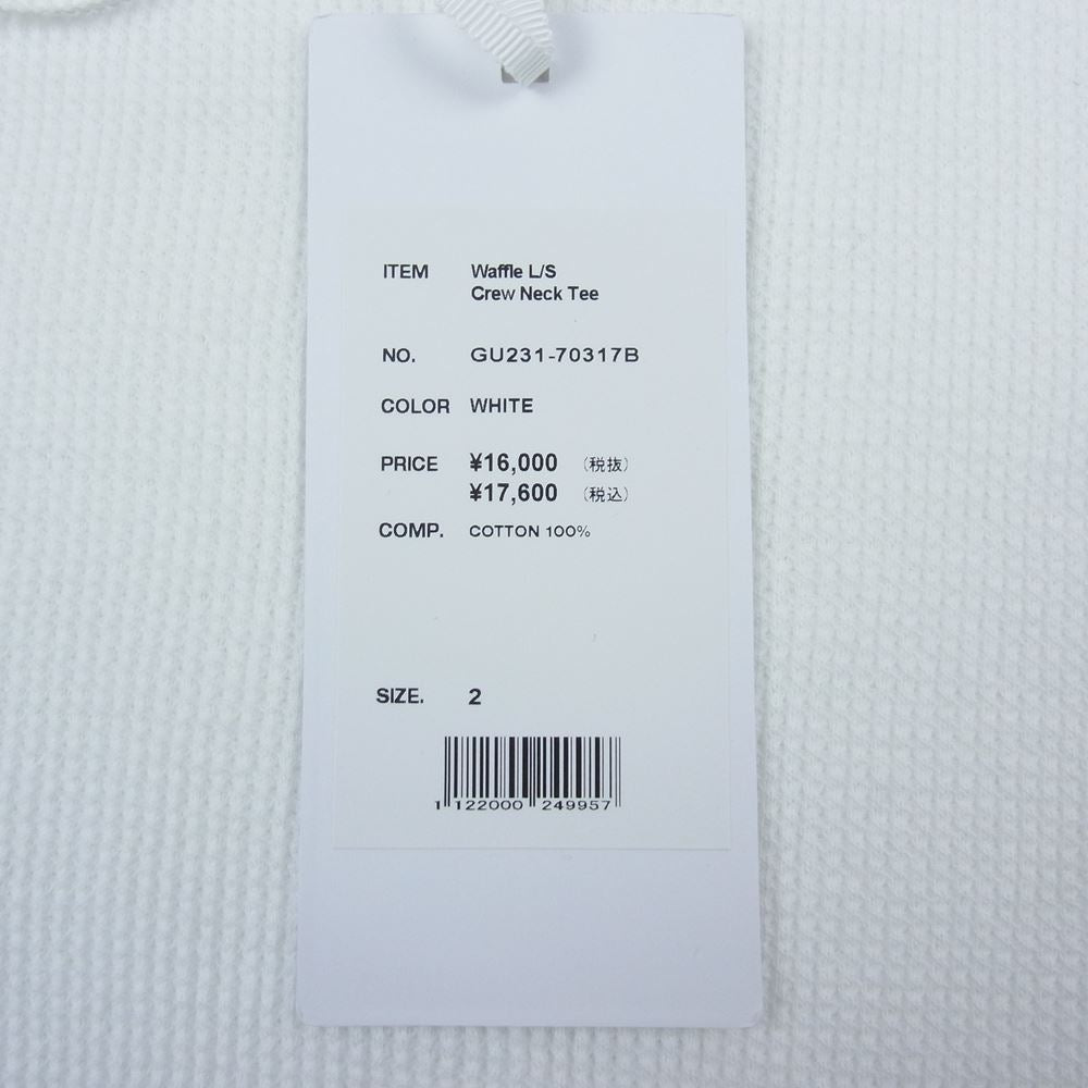 GRAPHPAPER グラフペーパー 23SS GU231-70317B Waffle L/S Crew Neck Tee ワッフル クルーネック 長袖 Tシャツ ホワイト系 2【美品】【中古】