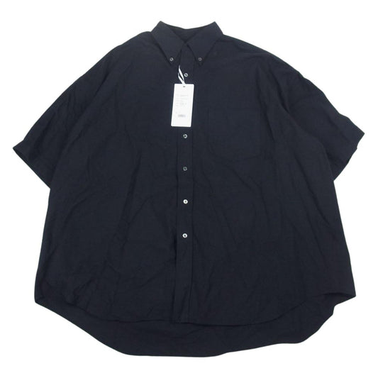 GRAPHPAPER グラフペーパー 23SS GM232-50023B Oxford S/S Oversized B.D Shirt オーバーサイズ ボタンダウン 半袖 シャツ ブラック系 F【極上美品】【中古】
