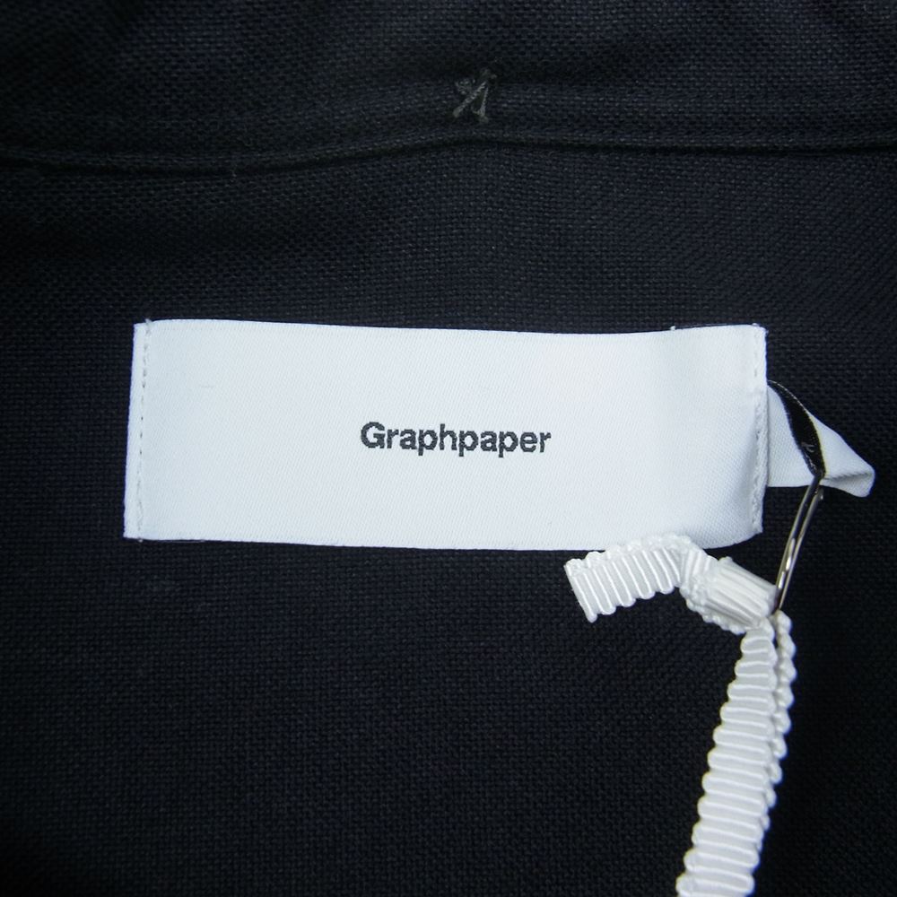 GRAPHPAPER グラフペーパー 23SS GM232-50023B Oxford S/S Oversized B.D Shirt オーバーサイズ ボタンダウン 半袖 シャツ ブラック系 F【極上美品】【中古】