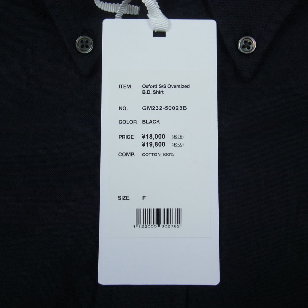 GRAPHPAPER グラフペーパー 23SS GM232-50023B Oxford S/S Oversized B.D Shirt オーバーサイズ ボタンダウン 半袖 シャツ ブラック系 F【極上美品】【中古】