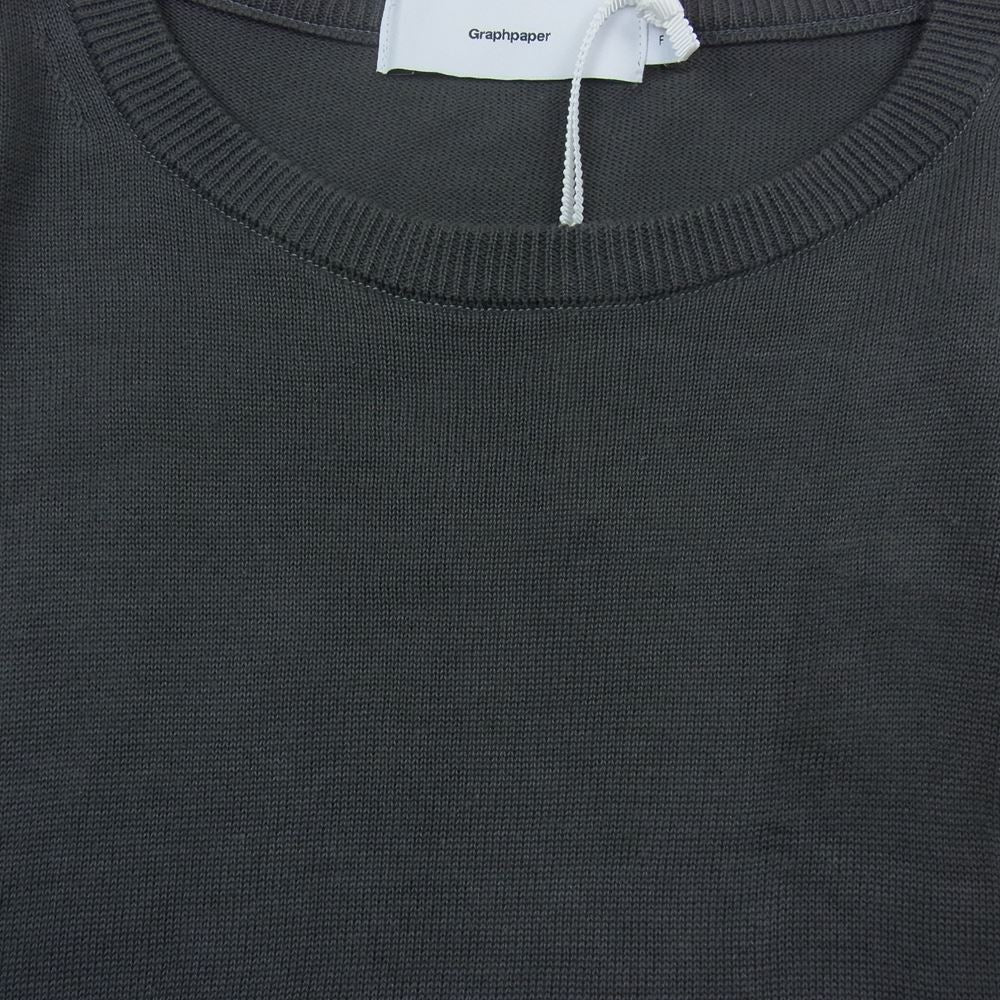 GRAPHPAPER グラフペーパー 23SS GU231-80088B Suvin L/S Crew Neck Knit スビン ロング クルーネック ニット グレー系 F【美品】【中古】