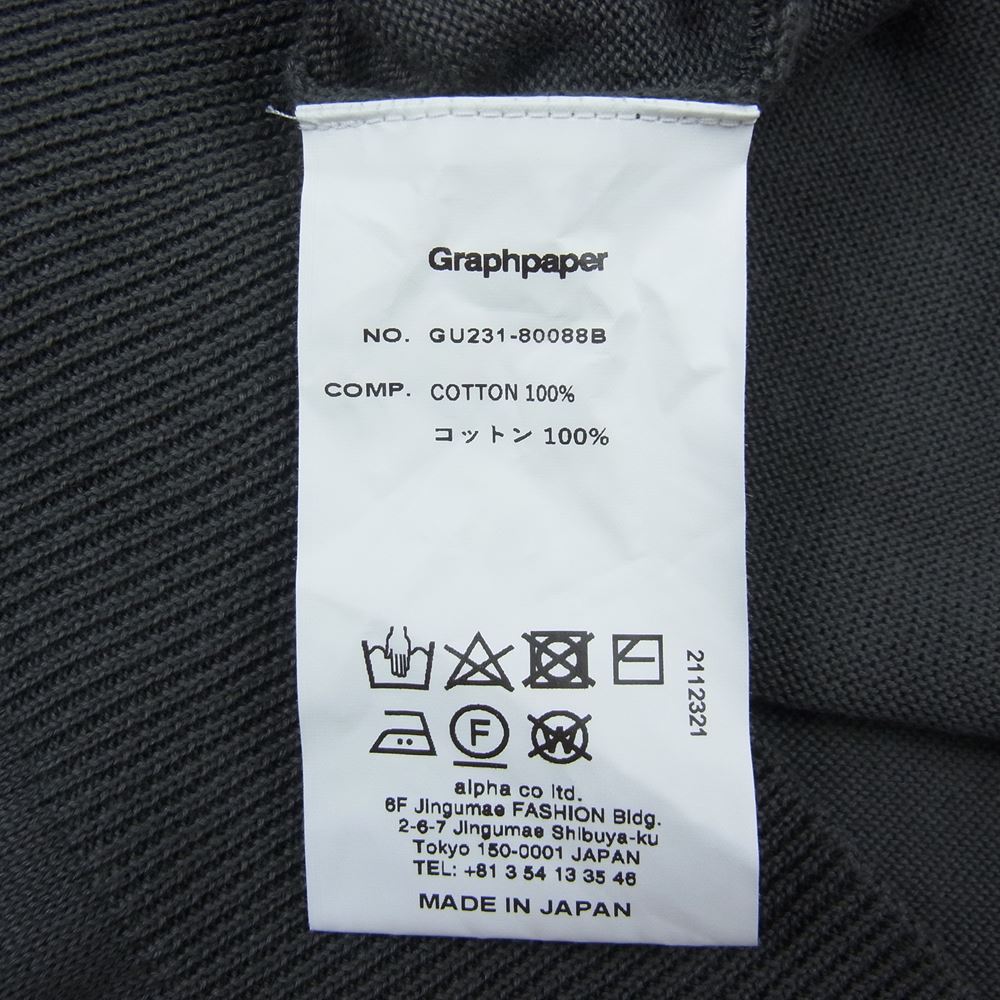 GRAPHPAPER グラフペーパー 23SS GU231-80088B Suvin L/S Crew Neck Knit スビン ロング クルーネック ニット グレー系 F【美品】【中古】