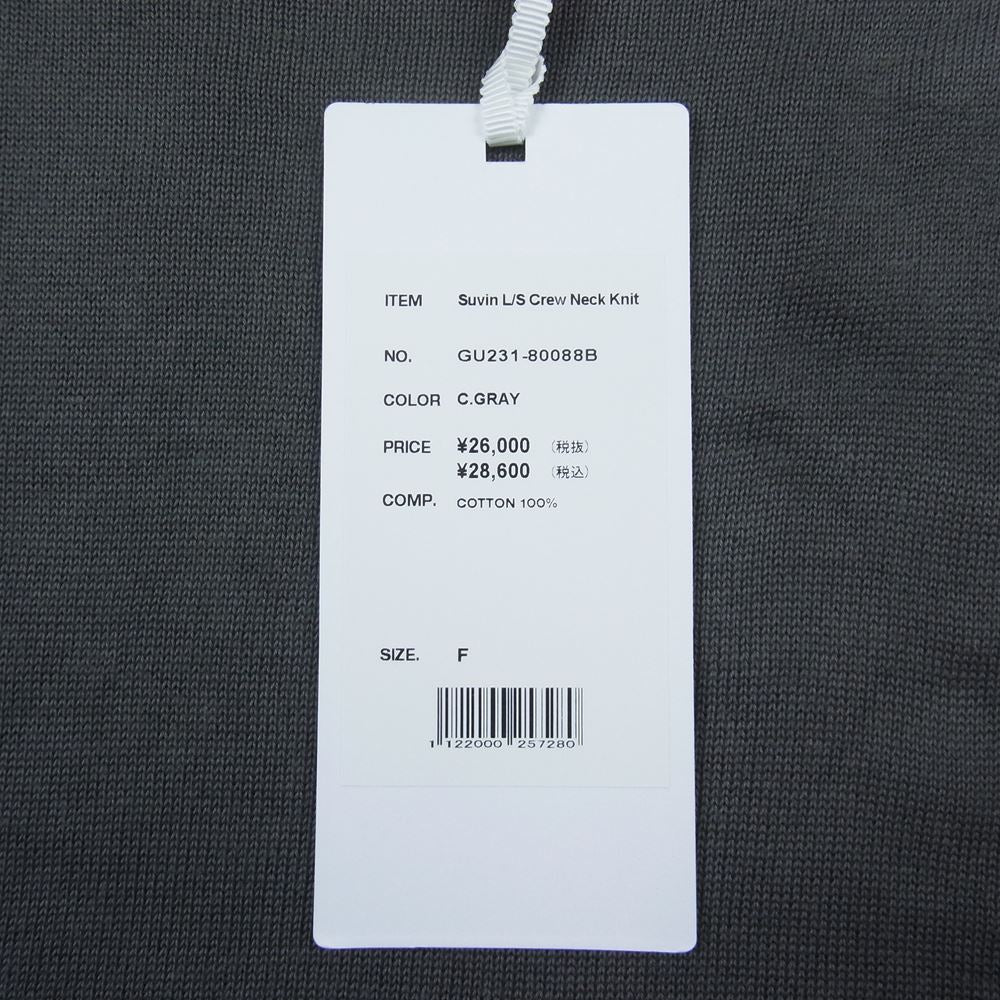 GRAPHPAPER グラフペーパー 23SS GU231-80088B Suvin L/S Crew Neck Knit スビン ロング クルーネック ニット グレー系 F【美品】【中古】