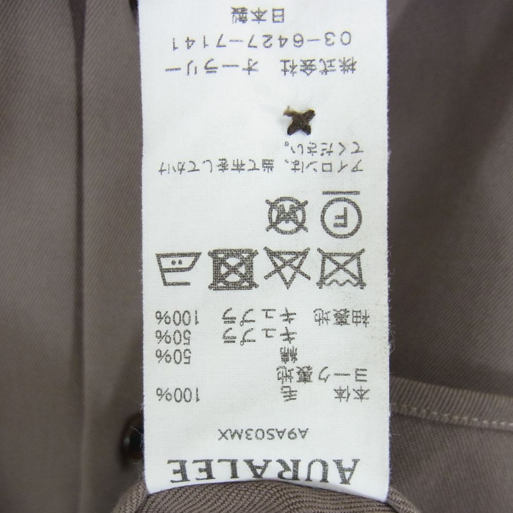 AURALEE オーラリー 19AW A9AS03MX WOOL MAX GABARDINE SHIRTS ウール マックス ギャバジン 長袖 シャツ グレー系 4【美品】【中古】