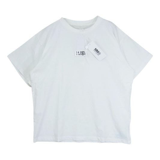 MAISON MARGIELA メゾンマルジェラ 23SS S52GC0267 MM6 エムエムシックス ロゴ Tシャツ ホワイト系 S【美品】【中古】