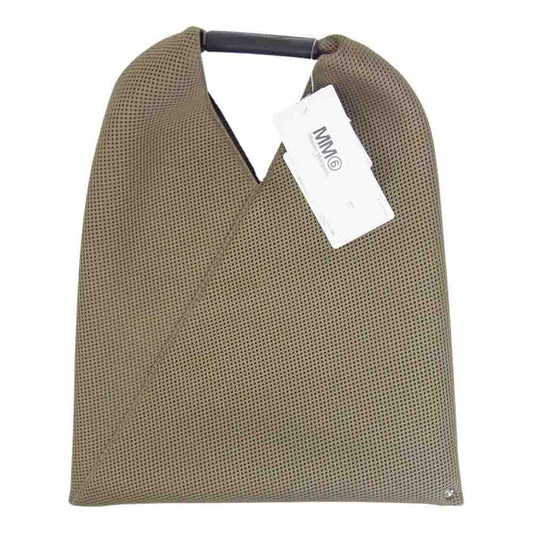 MAISON MARGIELA メゾンマルジェラ S54WD0043 MM6 エムエムシックス ジャパニーズ メッシュ トライアングル トート ハンド バッグ ブラウン系【極上美品】【中古】