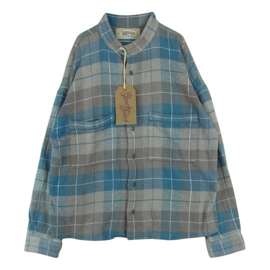TENDERLOIN テンダーロイン 20AW スタンド フランネル チェック 長袖 シャツ ブルー系 グレイッシュベージュ系 S【新古品】【未使用】【中古】